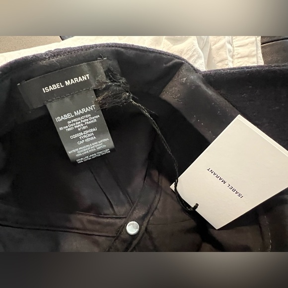 BRAND NEW WITH TAGS Isabel Marant Tyron Logo Wooly Felted Baseball Cap Black - Picture 5 of 13